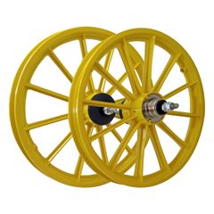 Roda 16 Nylon Raios c/Eixo Amarelo