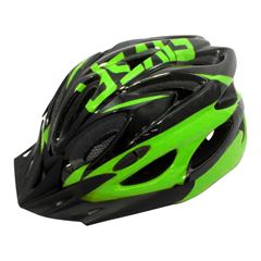 Capacete P/ Ciclista 2020.1 Preto/Verde C/Led