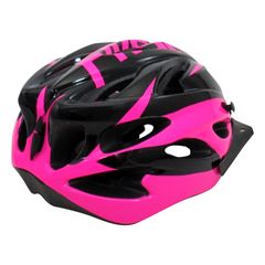 Capacete P/ Ciclista 2020.1 Preto/Neon Rosa Led