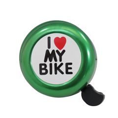 Campainha love bike aluminio/plastico verde