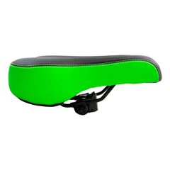 Selim MTB MD211 Preto/Verde Vazado Costurado