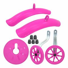 KIT 16 ACESSORIOS PLASTICOS S/RODA C/CESTA ROSA