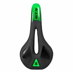 Selim + Lanterna usb mtb vazado neon verde