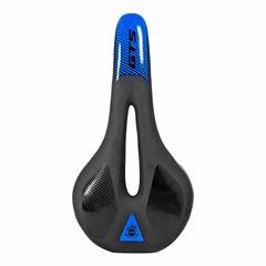 Selim / Lanterna USB mtb vazado azul