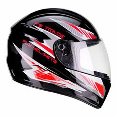 Capacete F-9 trace tamanho:56 preto/vermelho