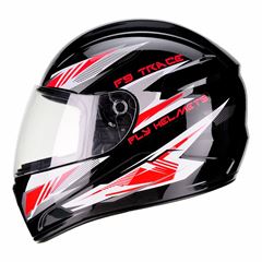 Capacete F-9 trace tamanho:56 preto/vermelho